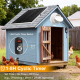 Solar Exhaust Fan with 24000mAh Battery Day & Night Work Fans, 25W 9.8" Solar Ventilation Fan for Chicken Coop with Timer, Waterproof Greenhouse Solar Powered Fan for Shed, Pet Houses, Outdoor Cooling