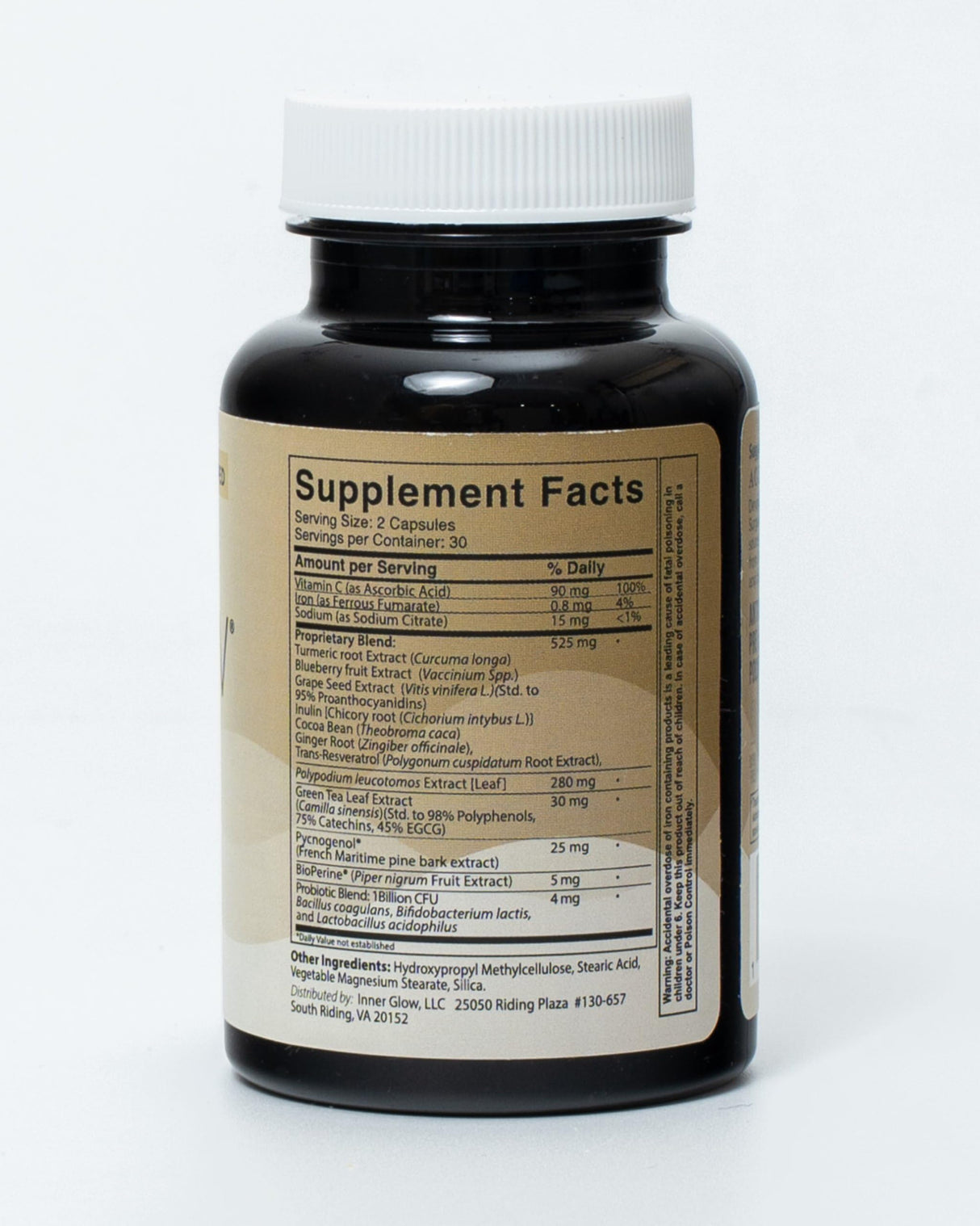 Inner Glow Age Defense Vitamins - Dermatologist and Plastic Surgeon Developed to Fight photoaging and Melasma, Polypodium Leucotomos Antioxidant Formula – Vegan, Gluten-Free – 60 Capsules