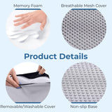 5 STARS UNITED Seat Cushion for Tailbone Pain Relief – Memory Foam Lifting Pillow for Coccyx, Hip, Hemorrhoid, Sciatica & Post-Surgery Recovery – Wheelchair, Car, Desk, Gaming & Office Chairs, L Gray