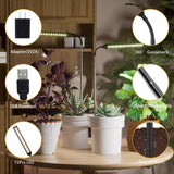 WeeLeeGoo LED Grow Light 2 Pack, 6000K White Full Spectrum 144 LED Gooseneck Growing Lamp for Indoor Plants Growth,4 8 12 18Hrs Timer & Brightness Changeable,Insert Pole Extendable 4-10''