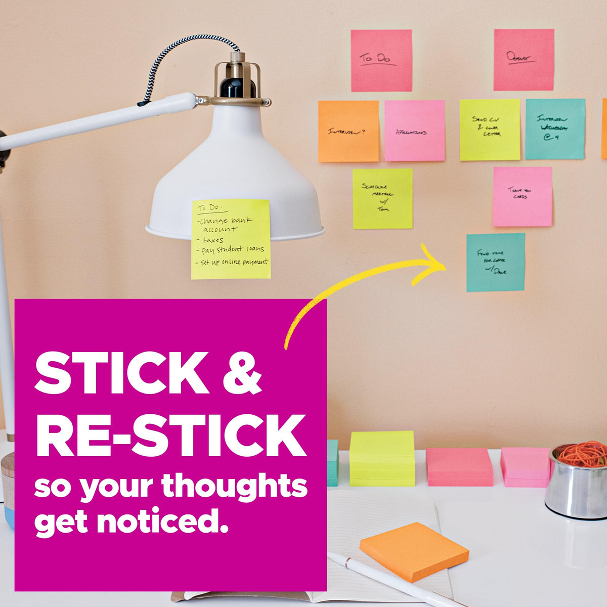 Post-it Super Sticky Notes, 3 x 3 in, Supernova Neons, 24 Pads