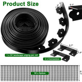 Landscape Edging, 2 Inch Tall 33 Ft No Dig Landscape Garden Edging Border Kit with 50 Anchoring Spikes, Plastic Garden Border for Landscaping Flower Bed Lawn Yard Grass Paver Pathway Walkway, Black