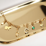 MignonandMignon Charm Bracelet for Women Gold Personalized | Build Your Own Bracelet with Interchangeable Charms | Birthstone Initial Zodiac Gift for Mom Grandma Mothers Day