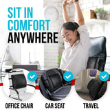FORTEM Office Chair Cushion and Back Support for Office Chair, Lumbar Support Pillow, Memory Foam, Non Slip Sitting and Back Rest for Gaming, Car Seat Cushion, Chair Pad