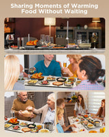 FEPPO Food Warming Mat, (XXL 35”x16”) Electric Warming Trays for Buffets Party, Fast Full-Surface Heating Mat for Food with 19 Level Adjustable Temperature and 6 Hours Timer, Roll Up Food Warmer