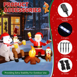 Alupssuc 8FT Christmas Inflatable Outdoor Decoration with Built-in LEDs Lights, Blow-Up Santa Claus, Bear and Deer Keeping Warm for Outside/Indoor Xmas for Yard, Garden, Lawn, Party, Holiday Decor