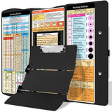 Nursing Clipboard Foldable Clipboard Medical: Edition Cheat Sheets Aluminum 3 Layers Foldable Clipboards Nursing Pocket Size Profile Clip Nurse Clipboards Notepad for Nurses Students and Doctors