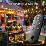 KYY 54FT Solar String Lights Outdoor Waterproof with USB Charging & Remote, Dimmable & Timable, Solar Powered Patio Lights with LED Shatterproof Bulbs for Deck Backyard Porch Garden Camping