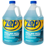 Zep Spray Mop Refill and Floor Cleaner - 1 Gallon (Case of 2) ECZUMSF1282 - Professional Grade Versatile Multi Surface Fresh Scent Cleaner and Deodorizer