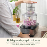 Cuisinart Food Processor, 14-Cup Vegetable Food Chopper for Mincing, Dicing, Shredding, Puree & Kneading Dough, 720-Watt Motor, Stainless Steel, DFP-14BCNY