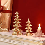 FESTGLOX Gold Christmas Tree Figurines,Small Resin Christmas Tabletop Trees