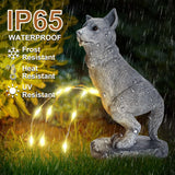 VOFSTAND Dog Statue Garden Decoration with Solar LED Light