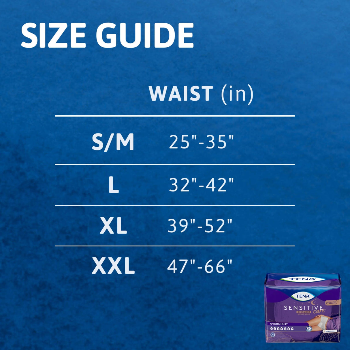 TENA Sensitive Care Overnight Incontinence Underwear for Women, Bladder Control and Postpartum, Extra Large, 56 Count (Waist Size 39in-52in)