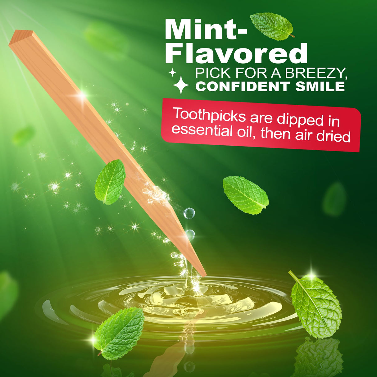 The Natural Dentist Stim-U-Dent Mint Dental Picks, Wooden Toothpicks for Food & Plaque Removal, Travel-Friendly, 24 Packs of 25 (600 Picks)