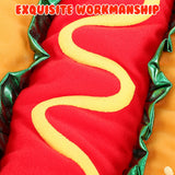 POPETPOP Hot Dog Design Pet Costume, Funny Warm Hoodie for Dogs and Cats, Halloween Christmas Apparel Cosplay for Puppies and Kitten - Size M