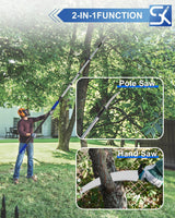 SKGPOLE 26FT Reach Pole Saws for Tree Trimming, Manual Pruning Pole Saw with 5-20FT Telescoping Extension Pole, Tree Pruner Tree Trimmer with 19" 3X Detachable Saw for Yard Garden Trees Palms Shrubs