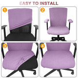 Tallew 4 Pcs Office Chair Covers Set Computer Universal Protective Stretchable Chair Seat Covers Desk Armrest Covers Slipcovers Pads Office Cushion Backrest for Rotating(Lilac Purple,Polyester)