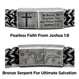 Mens Cross Bracelet Stainless Steel, Bible Verse Religious Christian Gift