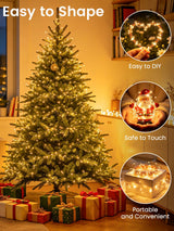 2 Pack Fairy Lights Plug in 99FT 300 LED Christmas String lights Warm White