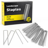 HongWay 120 Pack Landscape Staples, 6 Inch Garden Stakes Galvanized Steel