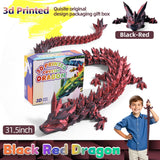 31.5 Large 3D Printed Dragon Bigger Fidget Animals Toys, Giant Flexible Articulated Fidget Toy, Huge 3D Printed Crystal Dragon Halloween Home Office Executive Desk Decor, Christmas 3D Print Toy 2025