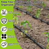 Glooglitter 120 Pack 1/4 Inch Irrigation Tubing Hold Down Plastic Anchor Stakes Drip Irrigation Support Stakes Ground Garden Hose for Garden Greenhouse Sprinkler Landscaping