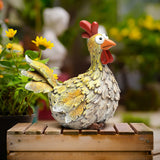 Wiresusan Outdoor Farmhouse Funny Chicken Statues Garden Cute Chicken Decorations Resin Animal Figurines Hen Yard Art Sculpture for Farm, Garden, Patio, Lawn, Outside Home Hen Decor