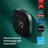 ecobee Smart Thermostat Premium with Smart Sensor and Air Quality Monitor - Programmable Wifi Thermostat - Works with Siri, Alexa, Google Assistant, Black