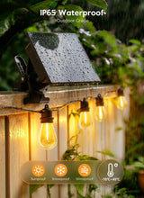 Minetom 100FT Solar String Lights Outdoor Waterproof with Remote, 31+1 LED Shatterproof Bulbs, Dimmable & Timable, 3 Light Modes - Commercial Grade Patio Lights for Garden Backyard