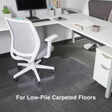 Staples Office Chair Mat, Clear Floor Mats with Lip, Flat-Pile Carpets, Extended Under-Desk Coverage, 48 x 36 Inch, Smooth Glide
