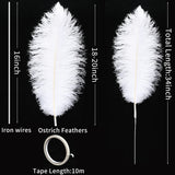 Soarer White Large Ostrich Feathers - 10Pcs Making Kit 34inch Extra Large Ostrich Feathers Long for Tall Vase,Floral Arrangement,Christmas Party Centerpieces and Wedding Home Decoration(White)