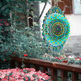 Hippolytusiart Wind Spinner Mandala Peacock Blue Ocean,12Inch Stainless Steel Wind Spinners Outdoor,Gifts for Women,Mother,Men,Father,Holidays,3D Kinetic Yard Art Decorations,Christmas Garden Decor
