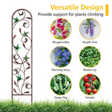 aboxoo 2-Pack Hummingbird Metal Garden Trellis,60" Decorative Outdoor Fence
