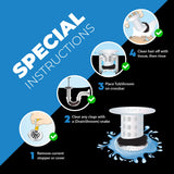 TubShroom Bathtub Drain Hair Catcher – In-Drain Tub Strainer & Clog Prevention Protector, Fits Standard 1.4”–1.75” Tub Drains, Easy Clean, Captures Human & Pet Hair out of Sight (Clear)
