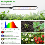 Garpsen Grow Light, 6000K Full Spectrum Plant Light with Timer 6/12/16Hrs, Rectangular Grow Lamp with Clip & Gooseneck for Indoor Plants, 3 Spectrums and 5 Dimmable, 2Pack
