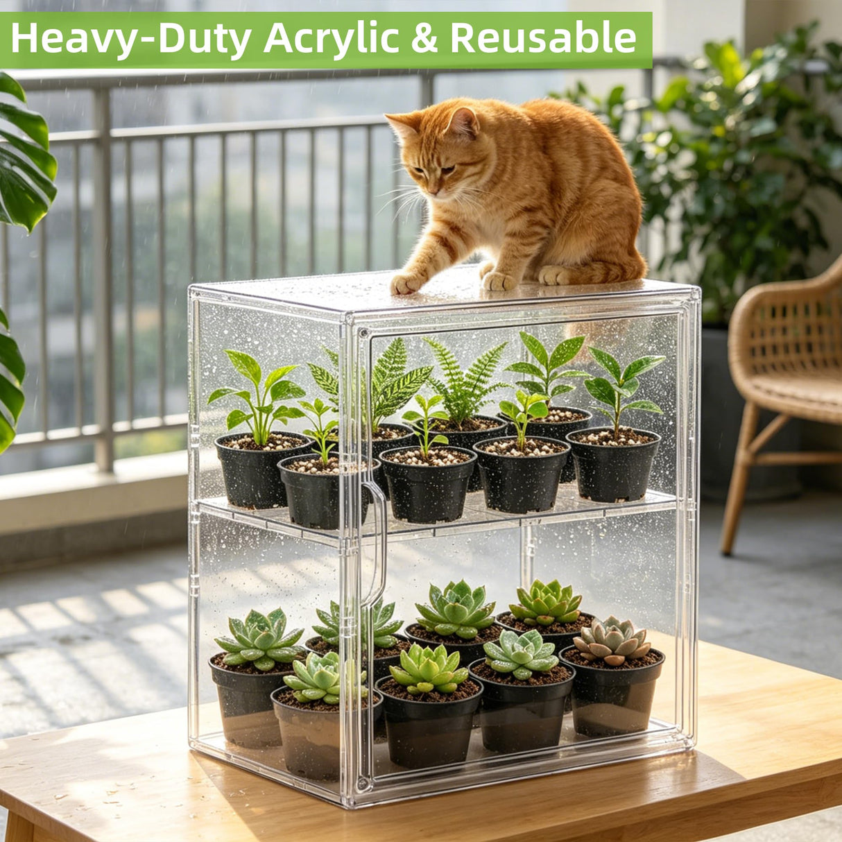 PEEKUP Mini Greenhouse Indoor with Magnetic Door, L-2tier-1pcs