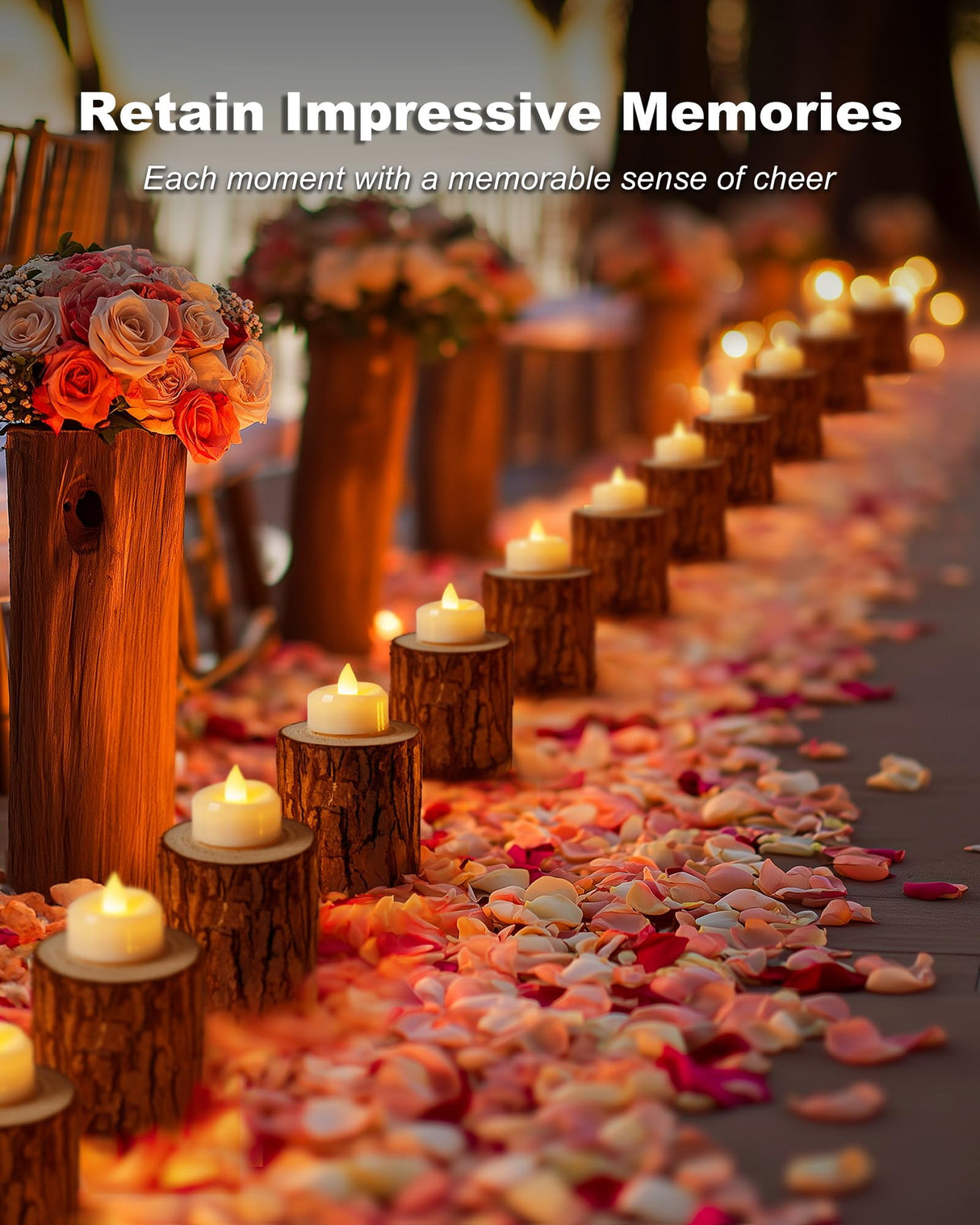 5plots Flameless Candles, 100 Pack LED Tea Lights Candles Battery Operated, Electric Tea Lights, Flameless Tealight Candles for Halloween Diwali Fall Christmas Wedding