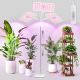 KINGPLUS Grow Lights with Stand, Three Heads, Full Spectrum LED Grow Light for Indoor Plants, 360 Leds, 4 Dimmable Levels, Timer 4/8/12h, 12-60inches Height Adjustable, 48w, Ideal for Desk Small Plant