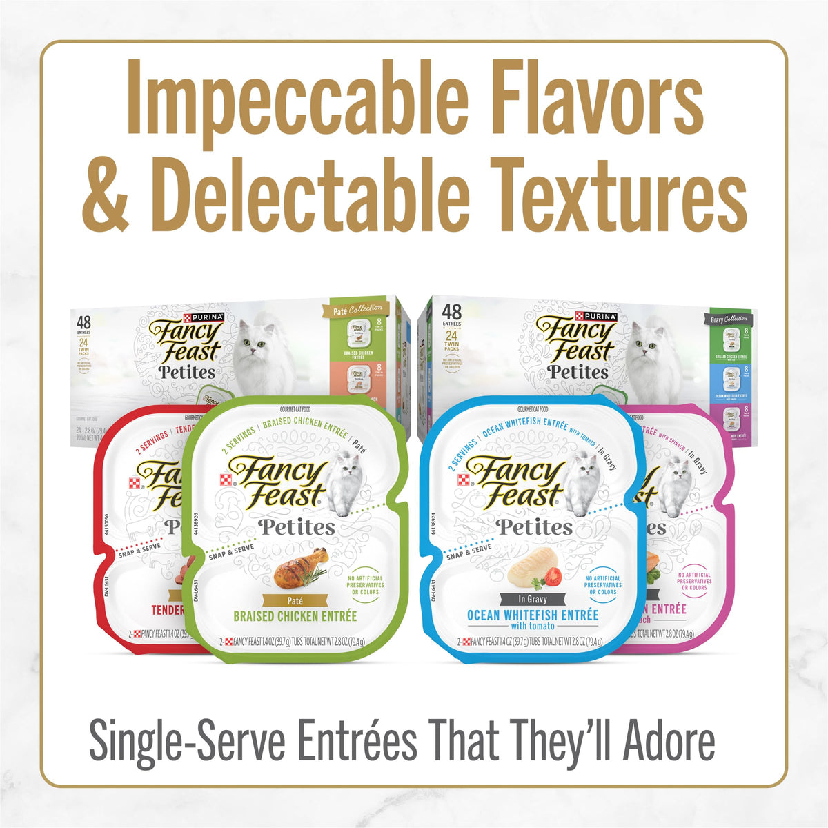 Purina Fancy Feast Petites Gravy Wet Cat Food Variety Pack, 2.8 oz, 24-Pack