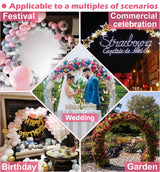 Queension Extra Large Wedding Arch for Ceremony 8.5Ft Wide 7.4Ft High for Large Space, Metal Arches Backdrop Stand with Ground Stakes and Sandbags for Party Supplies, Garden Trellis, Gold