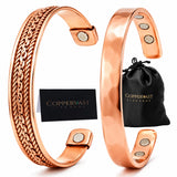 Pure Copper Bracelets - for Men and Women | Set of 2 | Gift Box | Handmade, 100% Copper, Adjustable| Fathers Day