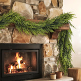 Artificial Norfolk Pine Garland - Faux Christmas Garland Fake Green Garland for Fireplace,Table, Stairs, Mantle, Window,Indoor Outdoor,Home,Holiday Decor (1 PCS,9 FT)