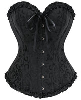 SZIVYSHI 14-Bone Overbust Corset Top - Black - Small