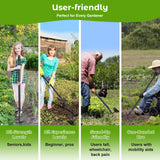Lilyvane Garden Hoe, 2 in 1 Weeding Hoe and Cultivator Soil Tiller, 66" Long, Heavy Duty Hoe Garden Tool for Weeding, Loosening Soil, Cultivating, Gardening