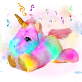 Cuteoy Glowing LED Unicorn Light-up Nightlight Toys Musical Plush Stuffed Animal Singing Lullabies Birthday Christmas Plushies Gifts for Kids Boys Girls,13"