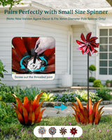Cyan Oasis Large Metal Agave Plant Decor - 25.5" H Hand Painted Country Garden Sculpture, Home & Outdoor Metal Agave Yard Art Decor, Patio Lawn Ornament Ideal Gift for Family & Friends