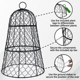 XMxoTxo 6 Packs 11.4" D x 17.7" H Garden Cloches for Plants,Upgraded Triple Combination,Rustproof Chicken Wire Cloches Flip-Top Design,Plant Protectors from Animals,Ideal for Outdoor Plant Protection