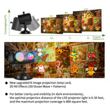 2025 Upgrade Christmas Halloween Projector Lights Outdoor Decorations, COOLWUFAN Holiday Projector Lights with Remote and 20 HD Effects(3D Ocean Wave) for Xmas Halloween Party Yard Decor