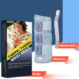 FEATOL Carpal Tunnel Wrist Brace Night Support- Pain Relief Tendonitis, Sprained，Arthritis, Carpal Tunnel Syndrome -Metal Splint Stabilizer With Hand Brace -FOR Sleeping Work Women Men -Left(S/M)