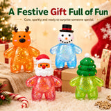 4Pcs Christmas Squishies Toy, Shiny Slow Rising Squeeze Squishy Toys with Soft Body, Fidget Stress Ball, Santa, Snowman,Reindeer,Christmas Tree, Stocking Stuffers, White Elephant Gift for Kids Teens